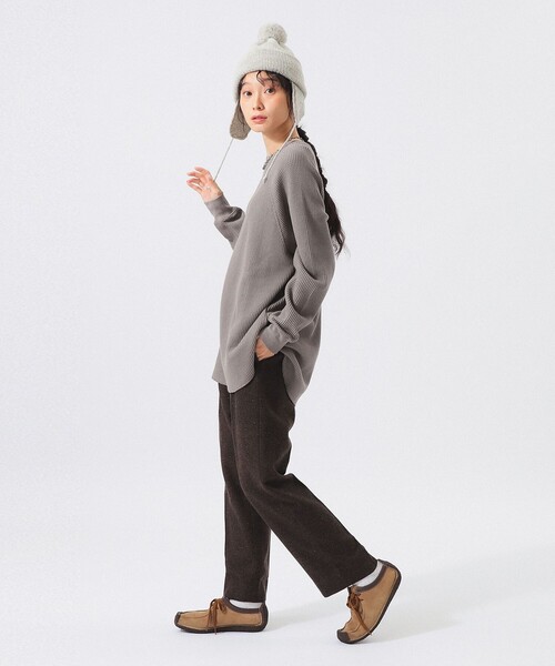 BEAMS BOY(ビームスボーイ)の「ビッグ サーマル ロングスリーブ(Tシャツ/カットソー・レディース・ブラック/オフホワイト/グレー系その他・0/1/2)」の9枚目の写真