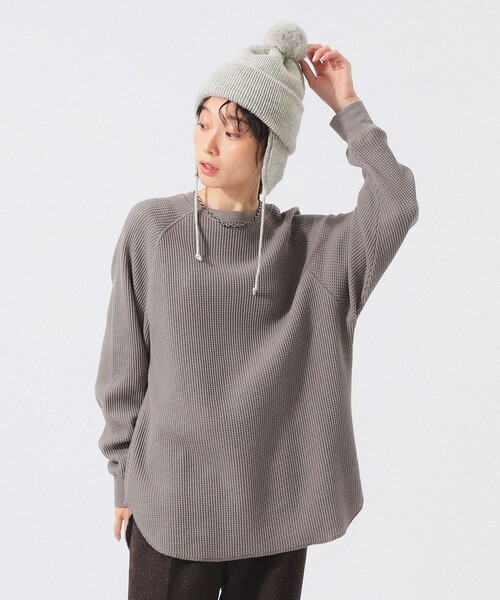 BEAMS BOY(ビームスボーイ)の「ビッグ サーマル ロングスリーブ(Tシャツ/カットソー・レディース・ブラック/オフホワイト/グレー系その他・0/1/2)」の11枚目の写真