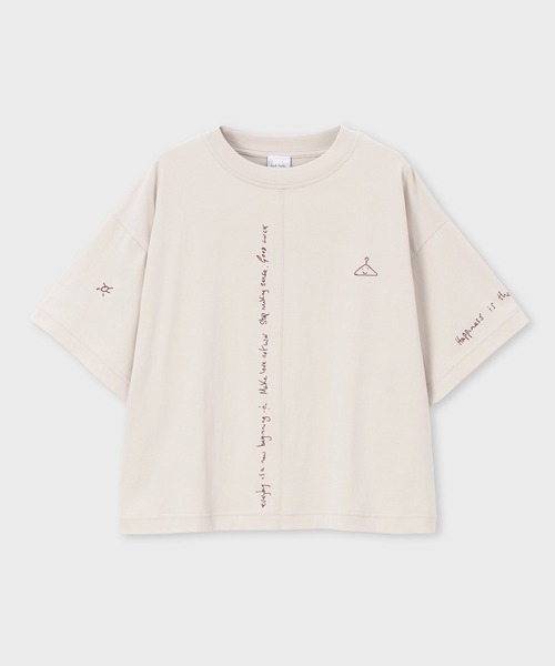 Paul Smith（ポールスミス）の「ウィメンズ ハンドドローイング刺繍 半袖Tシャツ / 265026 405VE（Tシャツ/カットソー・レディース・コーラル/アイボリー/ブラック・MEDIUM/2L）」の2枚目の写真