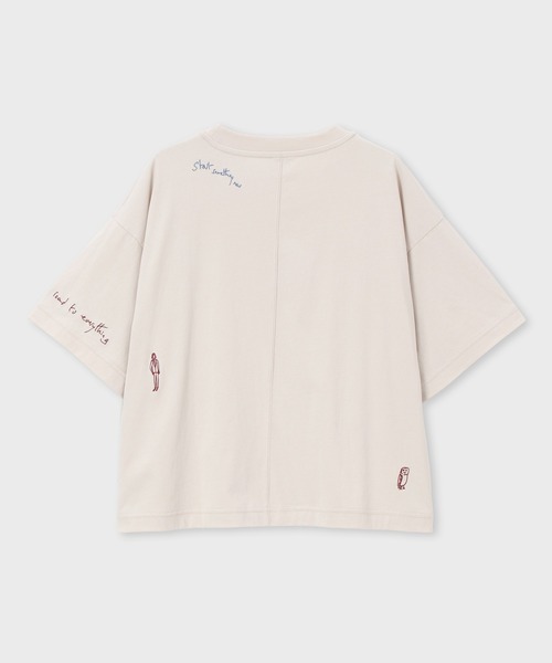 Paul Smith（ポールスミス）の「ウィメンズ ハンドドローイング刺繍 半袖Tシャツ / 265026 405VE（Tシャツ/カットソー・レディース・コーラル/アイボリー/ブラック・MEDIUM/2L）」の9枚目の写真