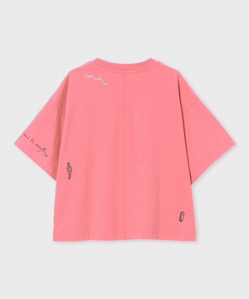 Paul Smith（ポールスミス）の「ウィメンズ ハンドドローイング刺繍 半袖Tシャツ / 265026 405VE（Tシャツ/カットソー・レディース・コーラル/アイボリー/ブラック・MEDIUM/2L）」の4枚目の写真