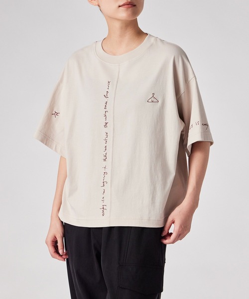 Paul Smith（ポールスミス）の「ウィメンズ ハンドドローイング刺繍 半袖Tシャツ / 265026 405VE（Tシャツ/カットソー・レディース・コーラル/アイボリー/ブラック・MEDIUM/2L）」の20枚目の写真