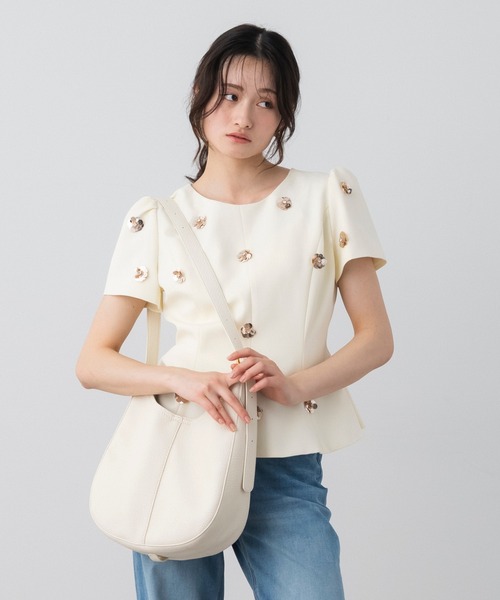 AJUGA.(アジュガ)の「ワンショルダーエコレザーバッグ(ショルダーバッグ・レディース・ライトイエロー/アイボリー・ONE SIZE)」の3枚目の写真