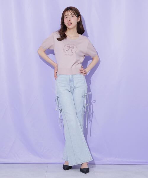 JILL by JILL STUART(ジルバイジルスチュアート)の「【再入荷】サイドリボンフレアデニム(デニムパンツ・レディース・ブルー/ネイビー・M/S)」の20枚目の写真