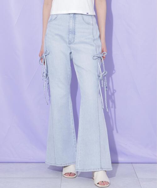 JILL by JILL STUART(ジルバイジルスチュアート)の「【再入荷】サイドリボンフレアデニム(デニムパンツ・レディース・ブルー/ネイビー・M/S)」の19枚目の写真