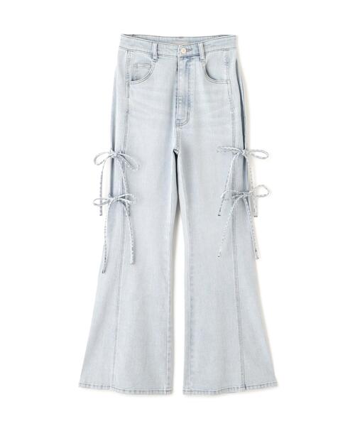 JILL by JILL STUART(ジルバイジルスチュアート)の「【再入荷】サイドリボンフレアデニム(デニムパンツ・レディース・ブルー/ネイビー・M/S)」の17枚目の写真