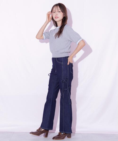 JILL by JILL STUART(ジルバイジルスチュアート)の「【再入荷】サイドリボンフレアデニム(デニムパンツ・レディース・ブルー/ネイビー・M/S)」の15枚目の写真