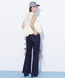 JILL by JILL STUART | 【再入荷】サイドリボンフレアデニム(デニムパンツ)