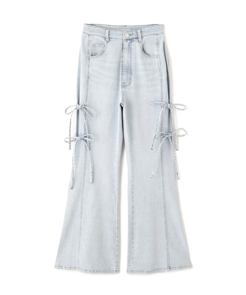 JILL by JILL STUART（ジルバイジルスチュアート）の「【再入荷】サイドリボンフレアデニム（デニムパンツ・レディース・ブルー・M/S）」の3枚目の写真