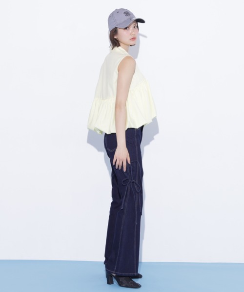 JILL by JILL STUART（ジルバイジルスチュアート）の「【再入荷】サイドリボンフレアデニム（デニムパンツ・レディース・ブルー・M/S）」の18枚目の写真