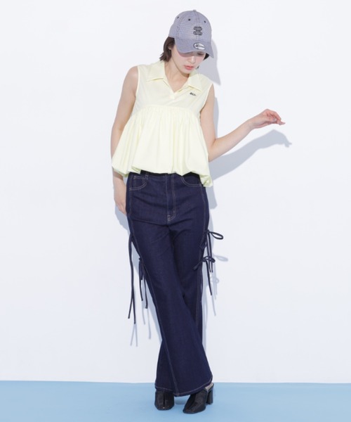 JILL by JILL STUART（ジルバイジルスチュアート）の「【再入荷】サイドリボンフレアデニム（デニムパンツ・レディース・ブルー・M/S）」の20枚目の写真