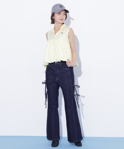 JILL by JILL STUART（ジルバイジルスチュアート）の「【再入荷】サイドリボンフレアデニム（デニムパンツ・レディース・ブルー・M/S）」の21枚目の写真
