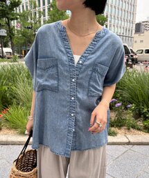 Jena espace merveilleux | 【サラサラ半袖デニム】テンセルフレンチシャツ(シャツ/ブラウス)