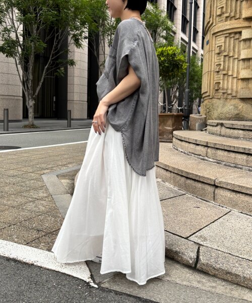Jena espace merveilleux(ジェナ エスパスメルヴェイユ)の「【サラサラ半袖デニム】テンセルフレンチシャツ(シャツ/ブラウス・レディース・サックスブルー/ブルー/グレー・FREE)」の14枚目の写真