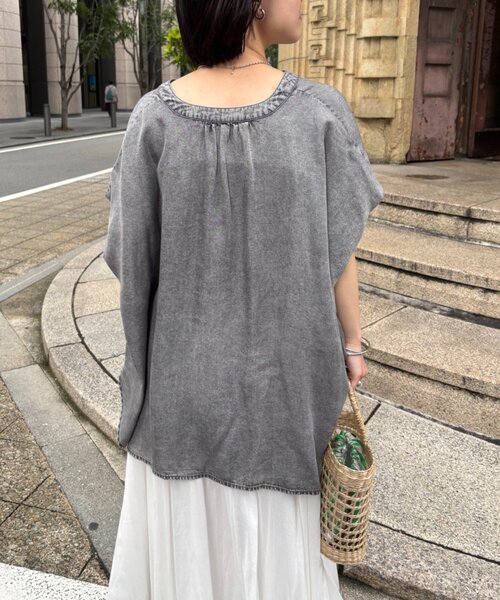 Jena espace merveilleux(ジェナ エスパスメルヴェイユ)の「【サラサラ半袖デニム】テンセルフレンチシャツ(シャツ/ブラウス・レディース・サックスブルー/ブルー/グレー・FREE)」の15枚目の写真