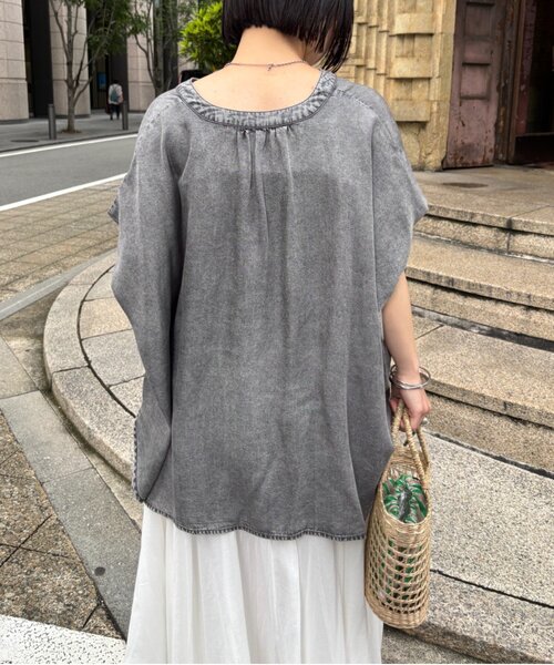 Jena espace merveilleux(ジェナ エスパスメルヴェイユ)の「【サラサラ半袖デニム】テンセルフレンチシャツ(シャツ/ブラウス・レディース・サックスブルー/ブルー/グレー・FREE)」の19枚目の写真