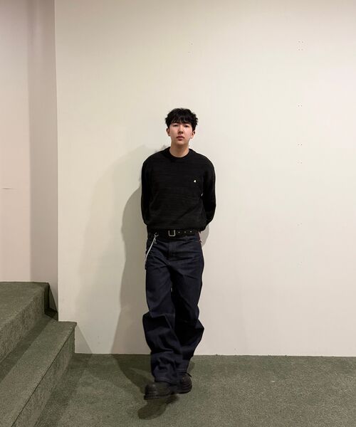 ALYSS（アリス）の「ミックスドクロップラウンドニット[ブラック]（ニット/セーター・メンズ・その他・MEDIUM/LARGE/X-LARGE）」の4枚目の写真