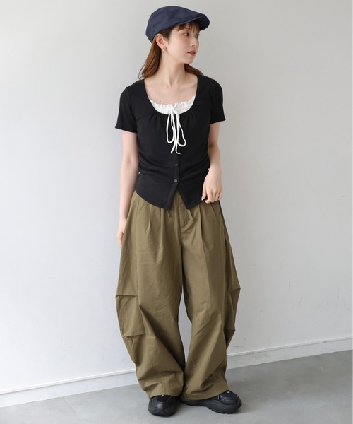 tiptop(ティップトップ)の「テレコレイヤードリボン半袖プルオーバー(Tシャツ/カットソー・レディース・ブラック/ブラック系その他/ホワイト系その他・FREE)」の22枚目の写真