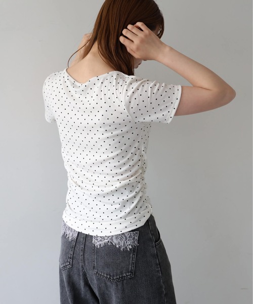 tiptop(ティップトップ)の「テレコレイヤードリボン半袖プルオーバー(Tシャツ/カットソー・レディース・ブラック/ブラック系その他/ホワイト系その他・FREE)」の9枚目の写真