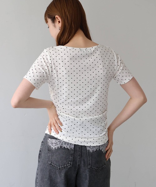 tiptop(ティップトップ)の「テレコレイヤードリボン半袖プルオーバー(Tシャツ/カットソー・レディース・ブラック/ブラック系その他/ホワイト系その他・FREE)」の10枚目の写真