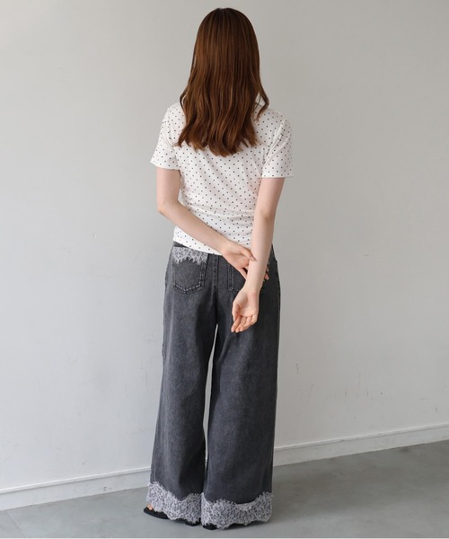 tiptop(ティップトップ)の「テレコレイヤードリボン半袖プルオーバー(Tシャツ/カットソー・レディース・ブラック/ブラック系その他/ホワイト系その他・FREE)」の11枚目の写真