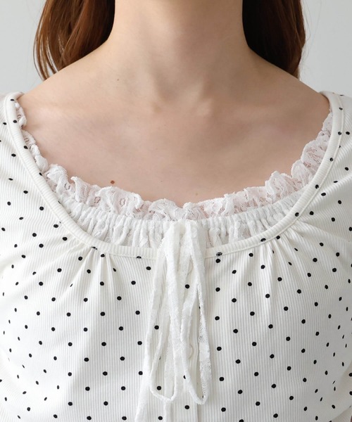tiptop(ティップトップ)の「テレコレイヤードリボン半袖プルオーバー(Tシャツ/カットソー・レディース・ブラック/ブラック系その他/ホワイト系その他・FREE)」の12枚目の写真