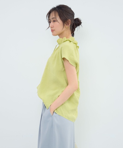 Green Parks(グリーンパークス)の「衿フリルブラウス(シャツ/ブラウス・レディース・オフホワイト/グリーン系その他3/ダークブラウン/ブルー・FREE)」の17枚目の写真