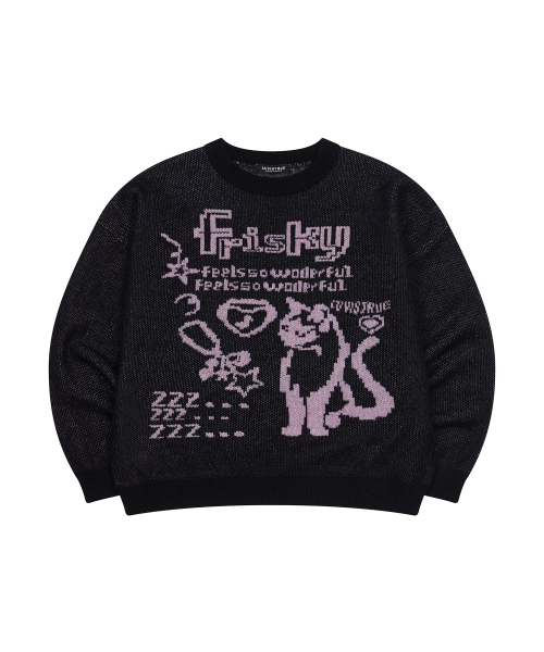 LUVISTRUE（ラヴイズトゥルー）の「FS NYANG-I KNIT(NAVY)（ニット/セーター・レディース・その他・FREE）」の2枚目の写真