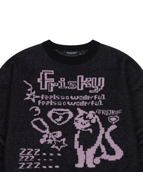 LUVISTRUE（ラヴイズトゥルー）の「FS NYANG-I KNIT(NAVY)（ニット/セーター・レディース・その他・FREE）」の4枚目の写真