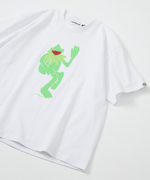 cotton pan(コットンパン)の「COTTON PAN/コットンパン リラックスフィット プリント クルーネック Tシャツ / カエル(Tシャツ/カットソー・メンズ・ブラック/ホワイト・MEDIUM/LARGE)」の1枚目の写真