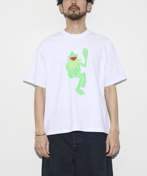 cotton pan(コットンパン)の「COTTON PAN/コットンパン リラックスフィット プリント クルーネック Tシャツ / カエル(Tシャツ/カットソー・メンズ・ブラック/ホワイト・MEDIUM/LARGE)」の9枚目の写真