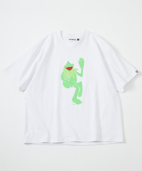 cotton pan(コットンパン)の「COTTON PAN/コットンパン リラックスフィット プリント クルーネック Tシャツ / カエル(Tシャツ/カットソー・メンズ・ブラック/ホワイト・MEDIUM/LARGE)」の4枚目の写真