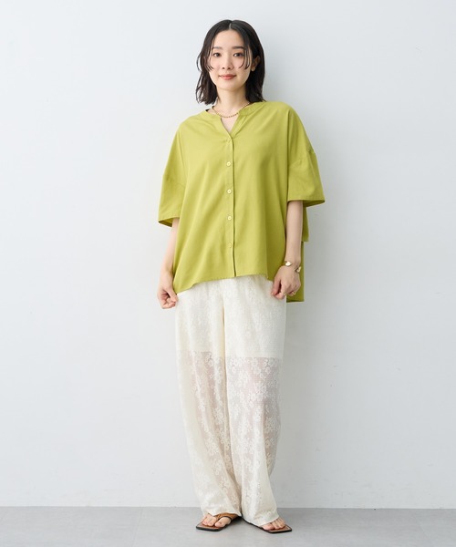 anyfee(エニフィー)の「【anyfee×HINAコラボ】バックフリル半袖シャツ/チュニック《大きいサイズ》(2026SS)(シャツ/ブラウス・レディース・ブラック/ベージュ/イエロー系その他・LL/3L/4L/5L)」の15枚目の写真