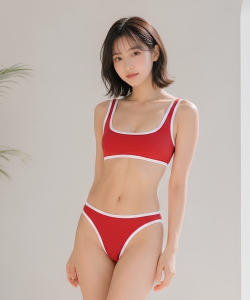 セール】バイカラーラインスポーツセパレートビキニ（水着）｜center i