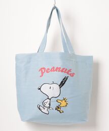 PEANUTS スクエアジャガードトートバッグ