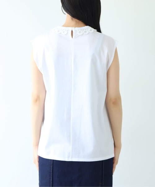 yuni（ユニ　）の「△Cotton Neck Lace french sleeves pullover（Tシャツ/カットソー・レディース・ホワイト/ブラック・FREE）」の20枚目の写真