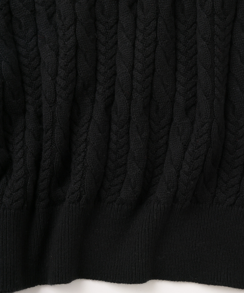 UNFOLLOW（アンフォロー）の「【FOLL / フォル】cotton cashmere cable sweater（ニット/セーター・メンズ・ブラック/レッド・2/3）」の5枚目の写真