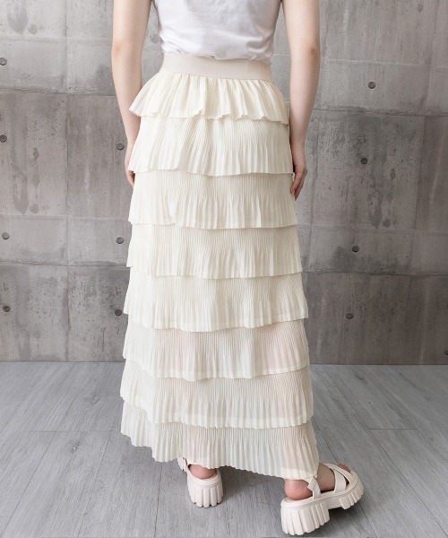 Miniministore（ミニミニストア）の「フリルティアードスカートチュールスカート（スカート・レディース・ブラック/アイボリー・L/M）」の18枚目の写真