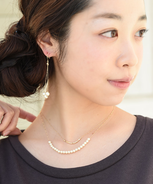 folklore（フォルクローレ）の「毎日に華を添えてくれる。2連パールネックレス（ネックレス・レディース・シルバー/ゴールド・ﾌﾘ-）」の6枚目の写真