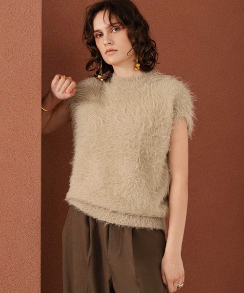 ELFRANK(エルフランク)の「【2026AW】【M~Lサイズ展開】シャギーニットベスト《着用動画あり》(ベスト・レディース・ブラック/ベージュ/ネイビー・M/L)」の9枚目の写真