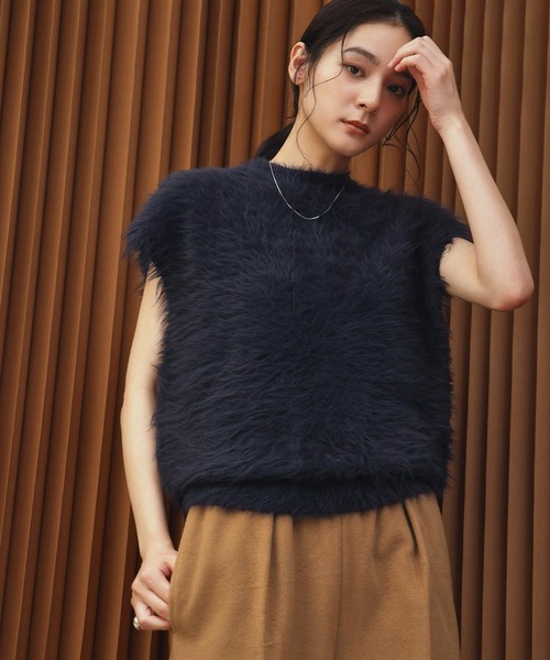 ELFRANK(エルフランク)の「【2026AW】【M~Lサイズ展開】シャギーニットベスト《着用動画あり》(ベスト・レディース・ブラック/ベージュ/ネイビー・M/L)」の18枚目の写真