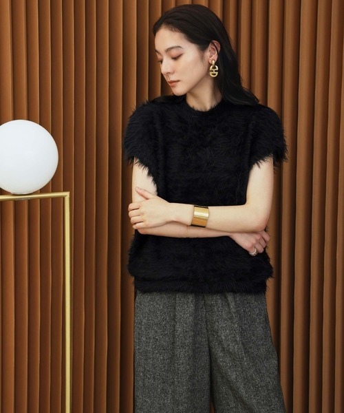 ELFRANK(エルフランク)の「【2026AW】【M~Lサイズ展開】シャギーニットベスト《着用動画あり》(ベスト・レディース・ブラック/ベージュ/ネイビー・M/L)」の21枚目の写真