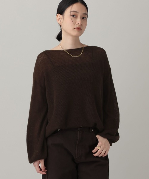 A part by(アパートバイ)の「Babyモヘヤニットプルオーバー(Tシャツ/カットソー・レディース・モスグリーン/ライトブルー/ダークブラウン/ライトベージュ・FREE)」の2枚目の写真