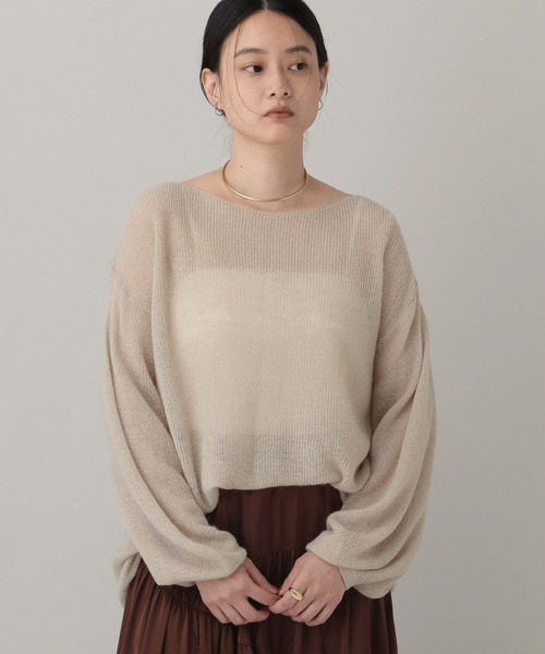 A part by(アパートバイ)の「Babyモヘヤニットプルオーバー(Tシャツ/カットソー・レディース・モスグリーン/ライトブルー/ダークブラウン/ライトベージュ・FREE)」の3枚目の写真