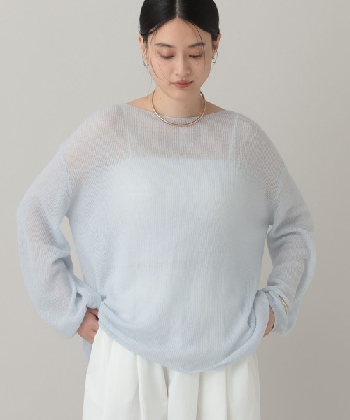 A part by(アパートバイ)の「Babyモヘヤニットプルオーバー(Tシャツ/カットソー・レディース・モスグリーン/ライトブルー/ダークブラウン/ライトベージュ・FREE)」の1枚目の写真