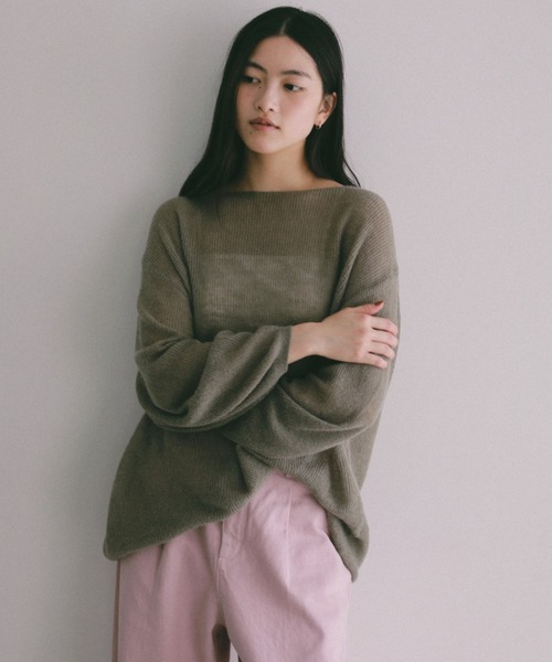 A part by(アパートバイ)の「Babyモヘヤニットプルオーバー(Tシャツ/カットソー・レディース・モスグリーン/ライトブルー/ダークブラウン/ライトベージュ・FREE)」の8枚目の写真