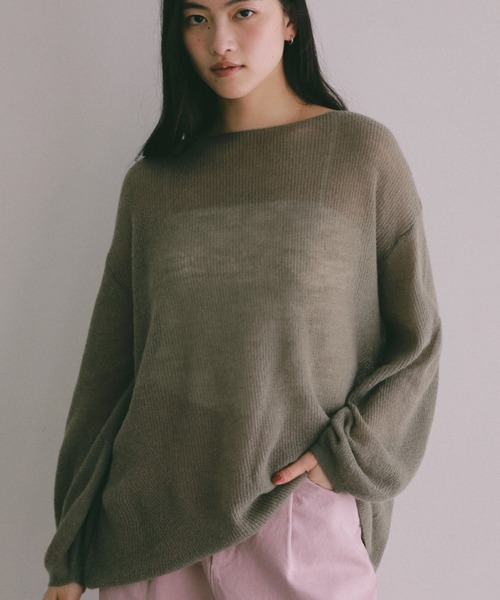 A part by(アパートバイ)の「Babyモヘヤニットプルオーバー(Tシャツ/カットソー・レディース・モスグリーン/ライトブルー/ダークブラウン/ライトベージュ・FREE)」の9枚目の写真