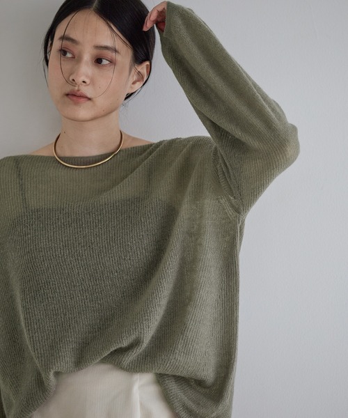 A part by(アパートバイ)の「Babyモヘヤニットプルオーバー(Tシャツ/カットソー・レディース・モスグリーン/ライトブルー/ダークブラウン/ライトベージュ・FREE)」の17枚目の写真
