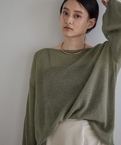 A part by(アパートバイ)の「Babyモヘヤニットプルオーバー(Tシャツ/カットソー・レディース・モスグリーン/ライトブルー/ダークブラウン/ライトベージュ・FREE)」の16枚目の写真
