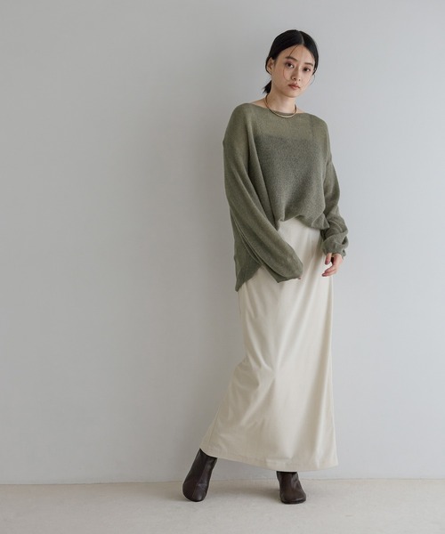 A part by(アパートバイ)の「Babyモヘヤニットプルオーバー(Tシャツ/カットソー・レディース・モスグリーン/ライトブルー/ダークブラウン/ライトベージュ・FREE)」の14枚目の写真